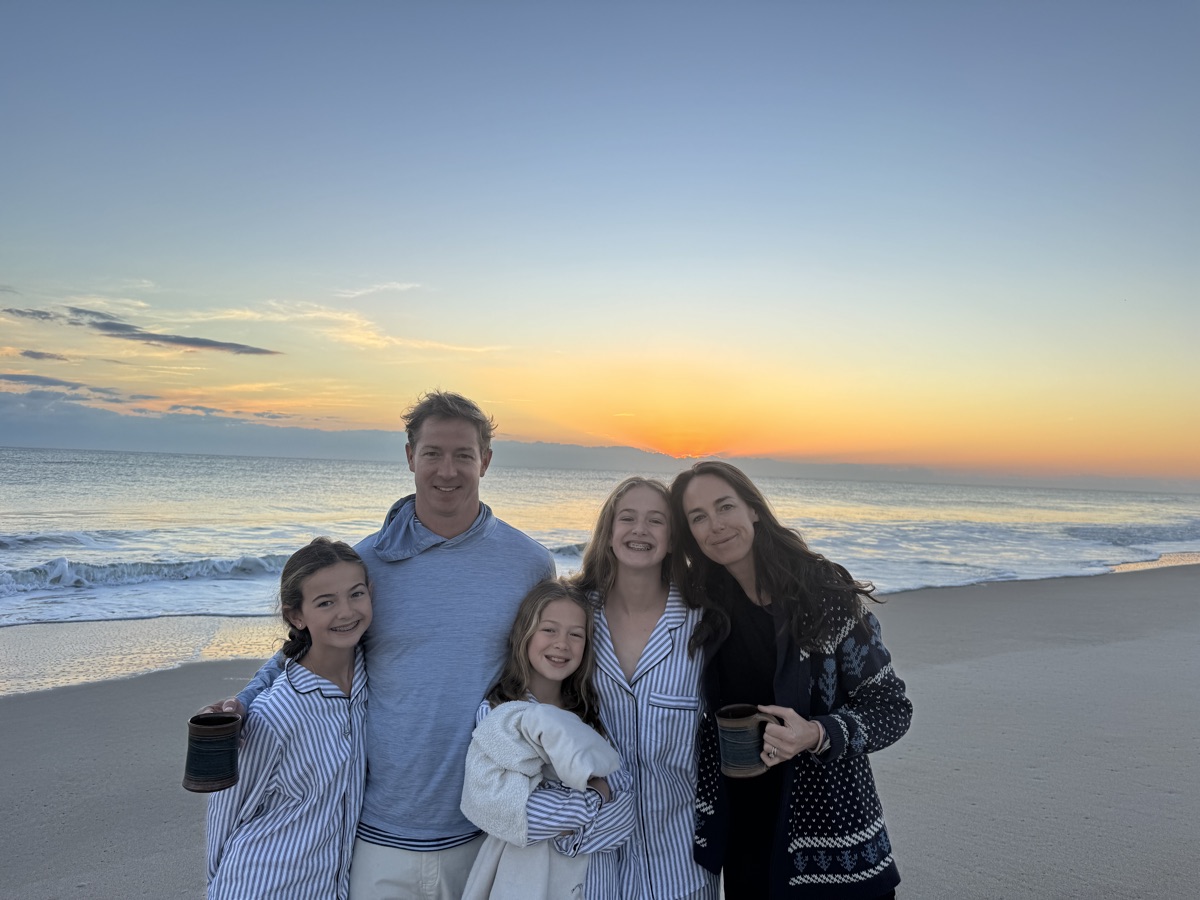 Addison, Graham, Ford, Sawyer, Quinn at Miacomet beach at sunrise