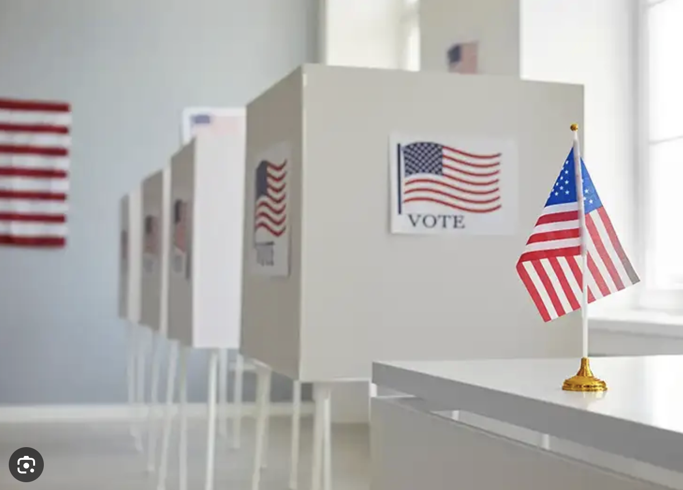 Voting booths at polling location